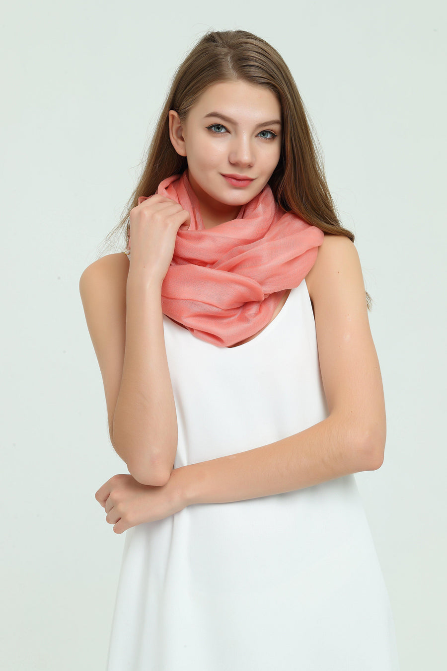 100% Cashmere Featherlight Scarf - Red - MINIMO